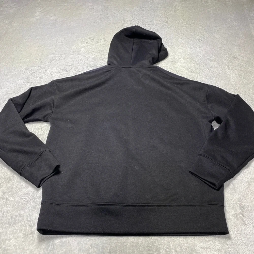 Adidas Men Medium Hoodie Pullover Black Activewear Sporty Logo Long Sleeve